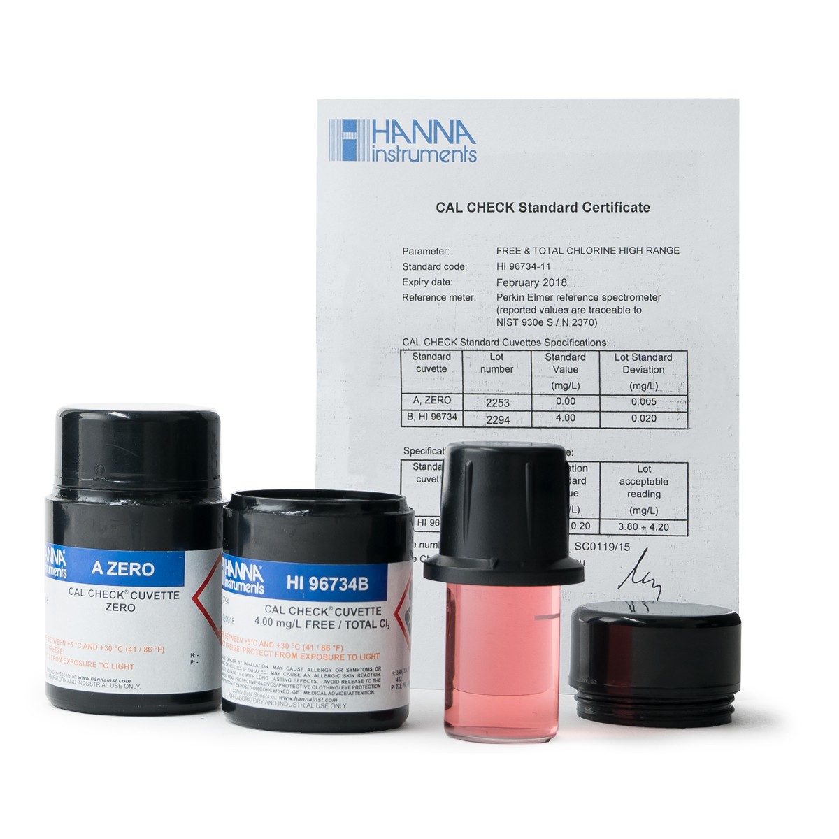 Cal Check chuẩn Clo dư HANNA HI96701-11 (0.00 - 5.00 mg/L (ppm))