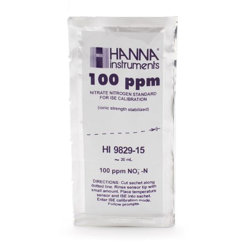 Mã: HI9829-15<br>Dung Dịch Hiệu Chuẩn Nitrat 100ppm Dạng Gói 20mL (25 Gói)