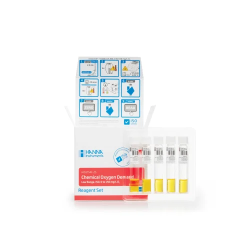 Mã: HI93754F-25<br>Thuốc Thử COD LR (0-150 mg/L O₂) ISO, 25 Ống