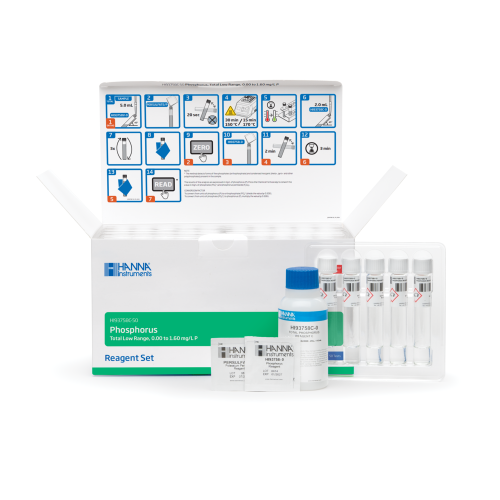 Mã: HI93758C-50<br>Thuốc Thử Photpho Tổng Thang Thấp Trong Nước Thải (50 lần đo)
